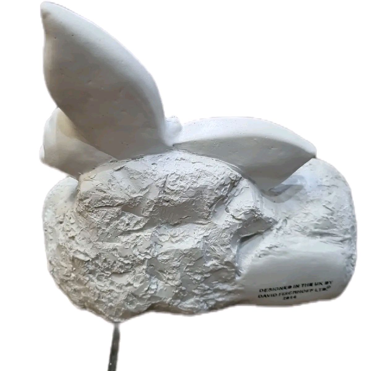 White & Silver Butterfly on a rock Graveside