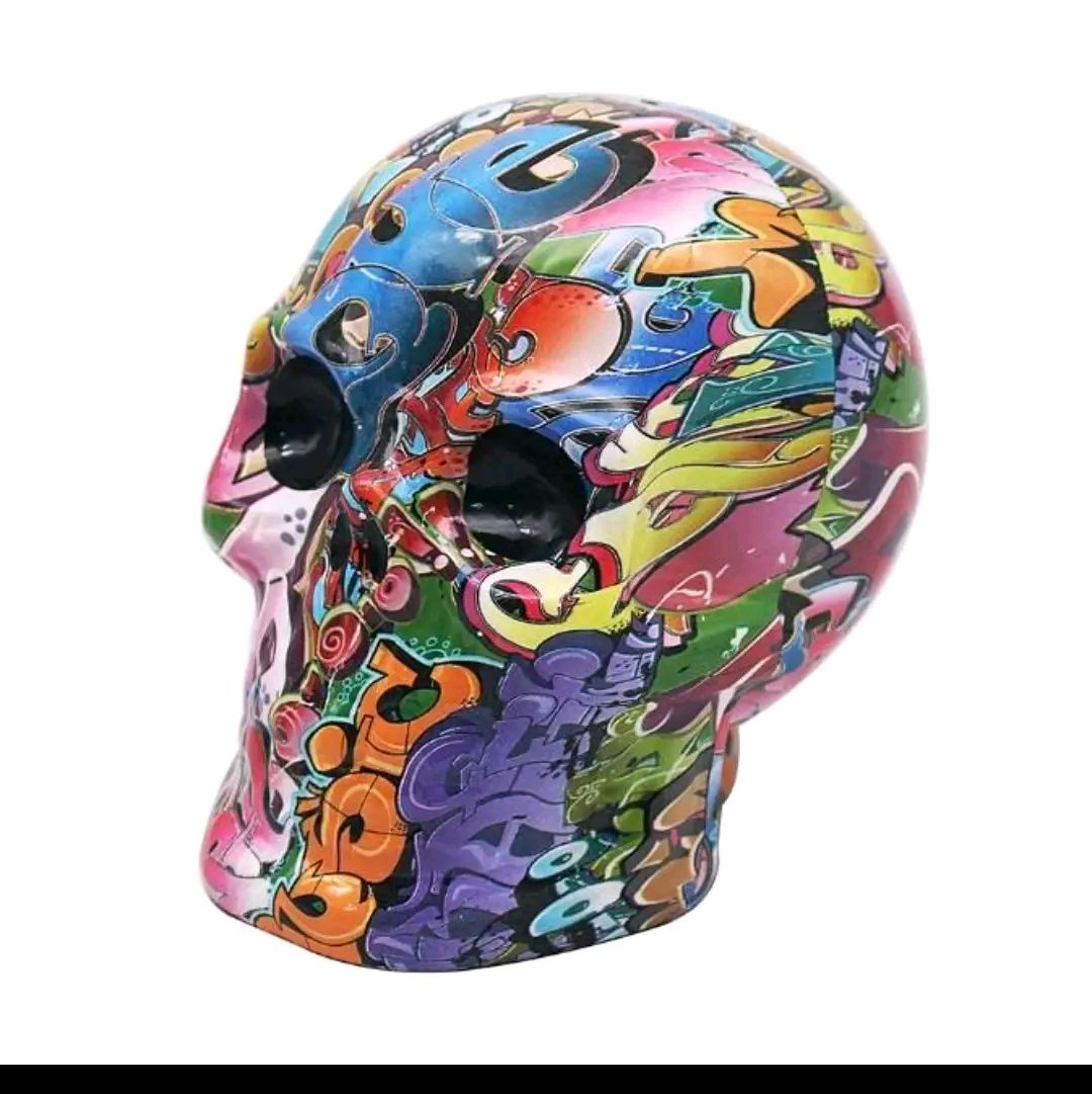 Graffiti Art Money Box Skull 13cm