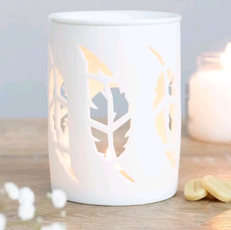 White Feather Cut Out Oil/Wax Burner