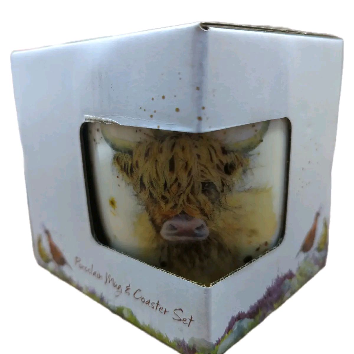 Highland Cow Mug & Coaster gift set