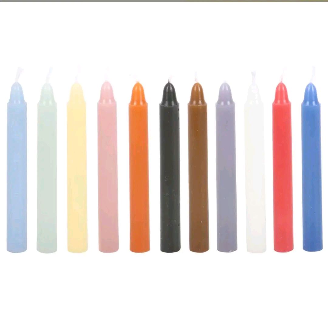 Pack of 12 Mixed Colour Spell Candles