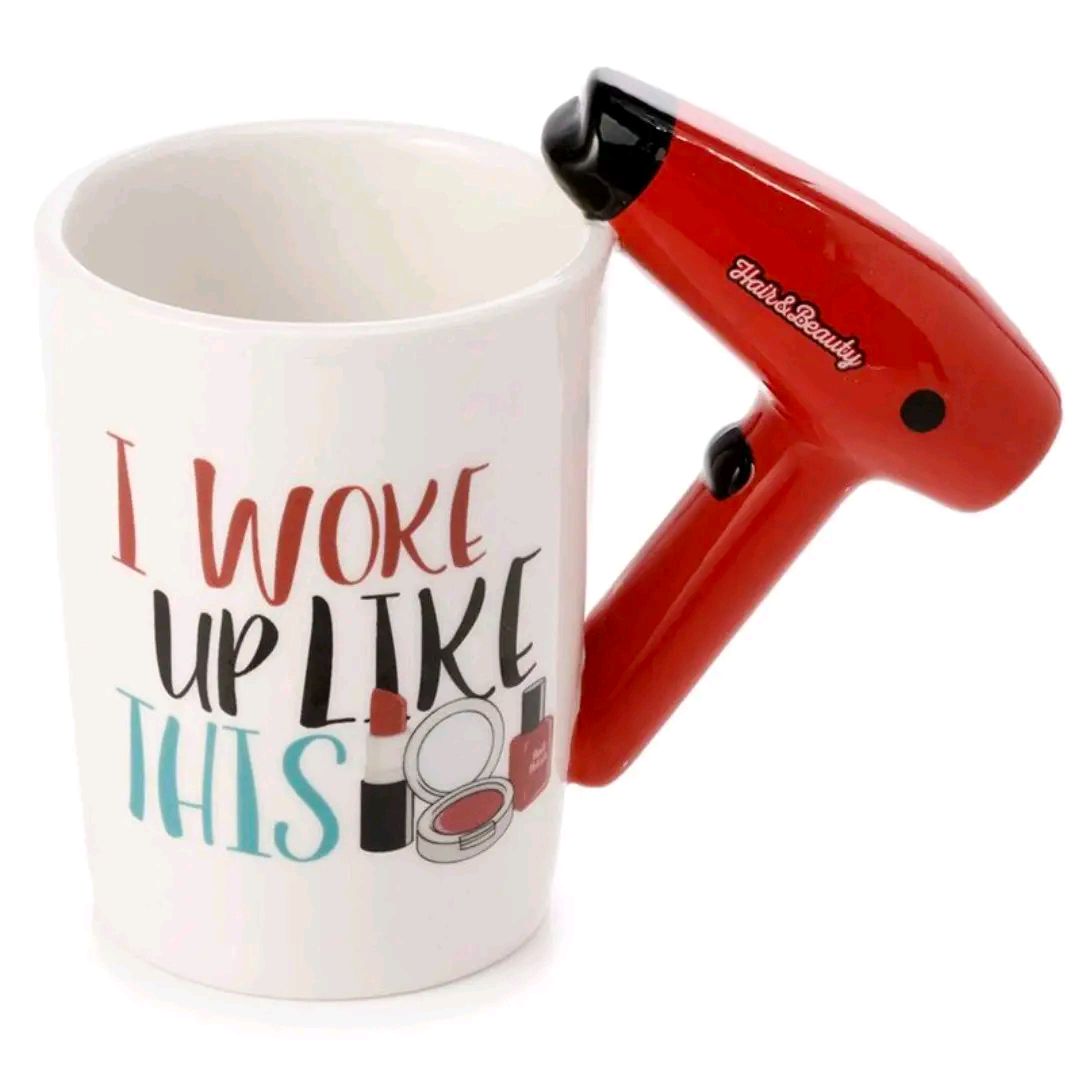 Hair & Beauty slogan Shaped Handle Mug