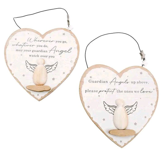 Angel Hanging Heart Plaque
