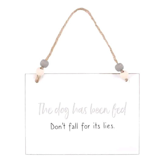 Pet Sign "Cat/Dog has been fed" with wooden beads