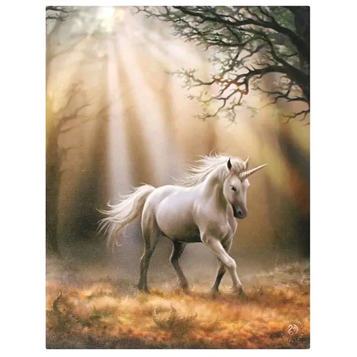 Anne Stokes Glimpse Unicorn Canvas, 19x25cm