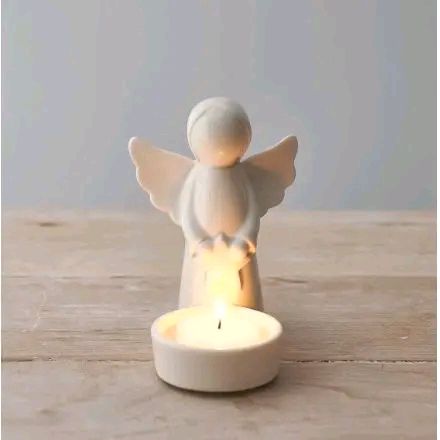 Angel Statue with Tealight candle holder, 11cm