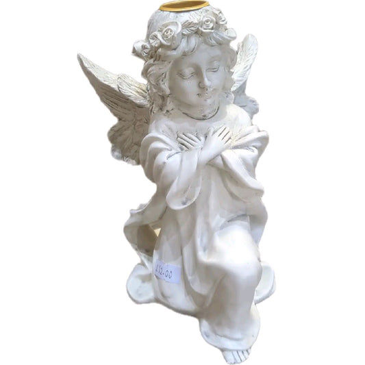 Antique Praying Angel Tapered Candle Holder