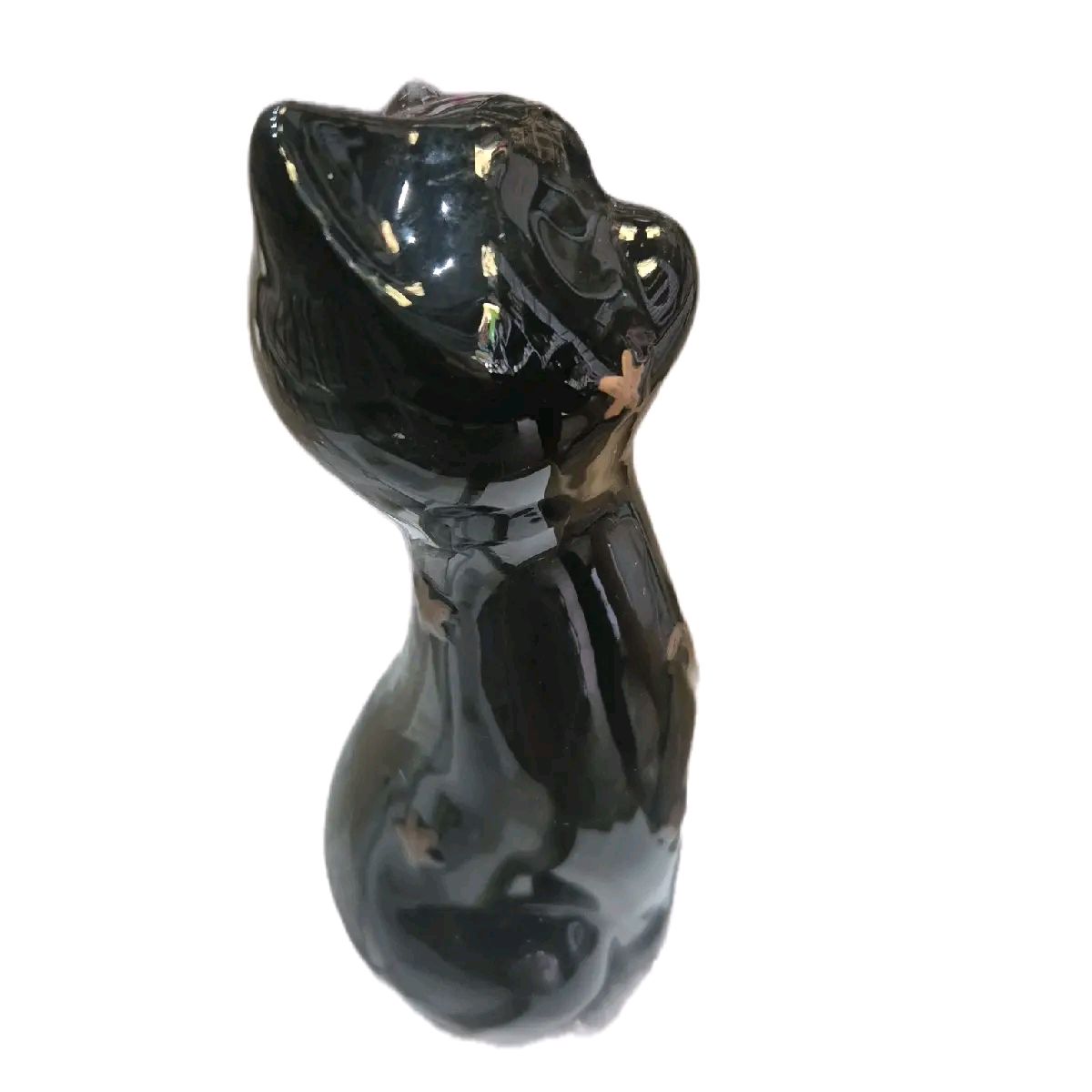 Ceramic Cat Ornament With Stars and Moons