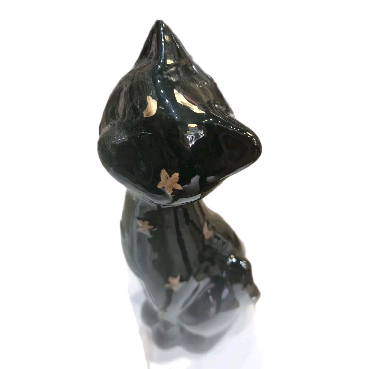 Ceramic Cat Ornament With Stars and Moons