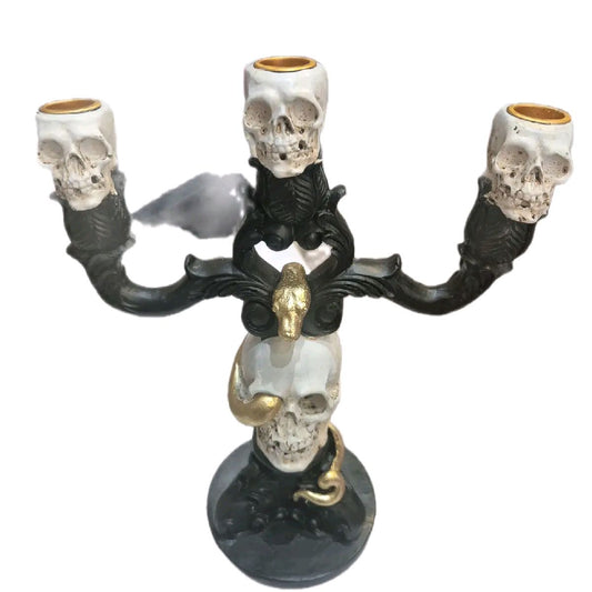 Candelabra with Skulls and Gold Snake