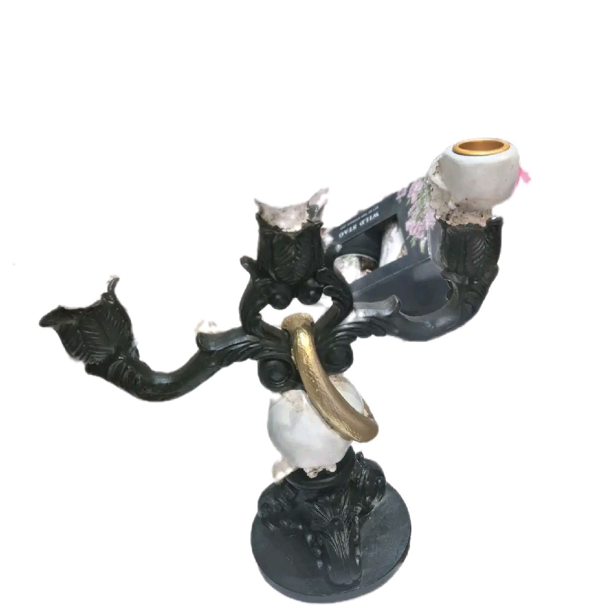 Candelabra with Skulls and Gold Snake