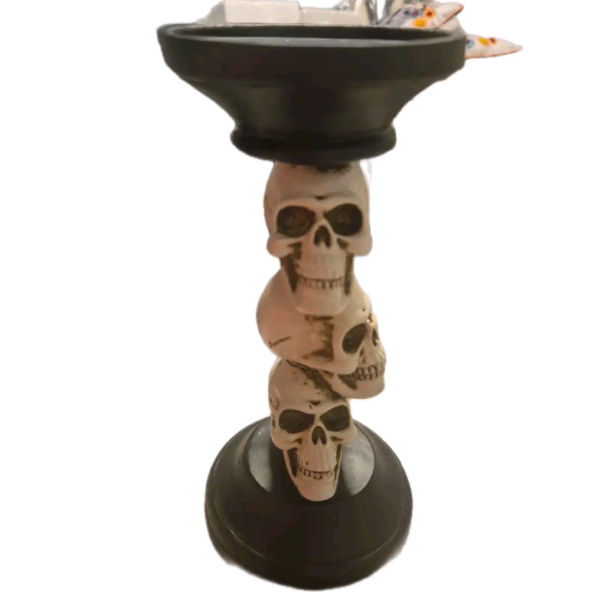 Black & White skull Candle Stand