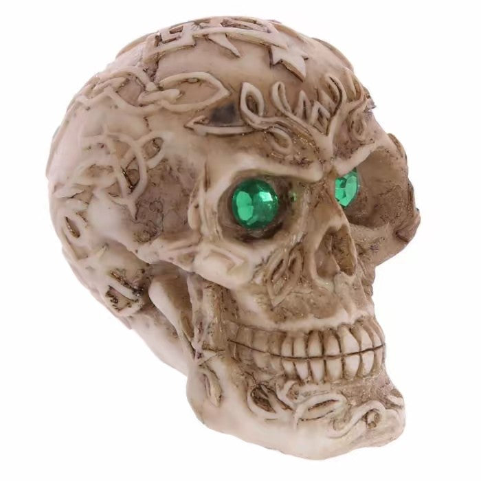 Mini Celtic Skulls Ornament with Gem Eyes
