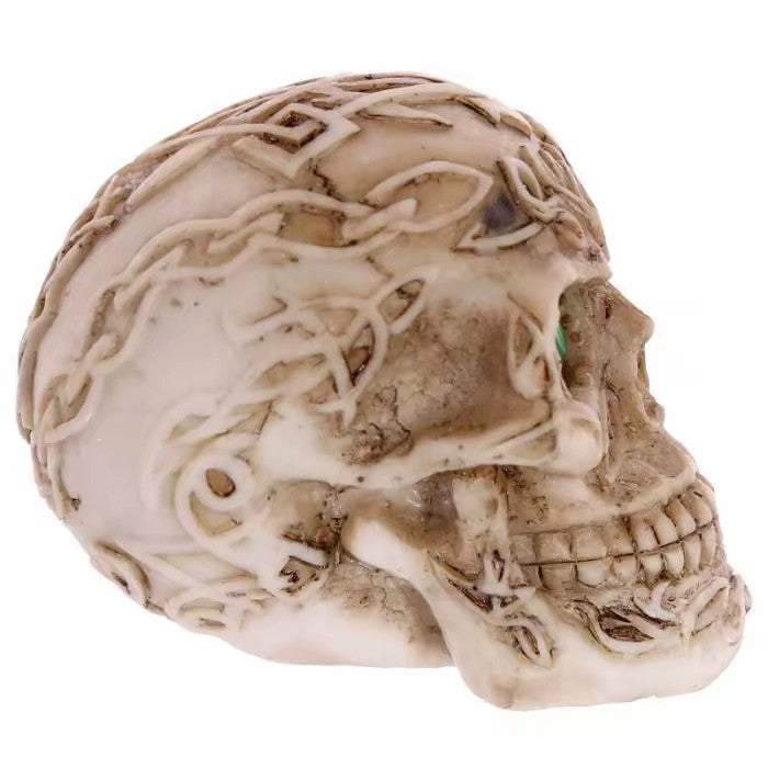 Mini Celtic Skulls Ornament with Gem Eyes