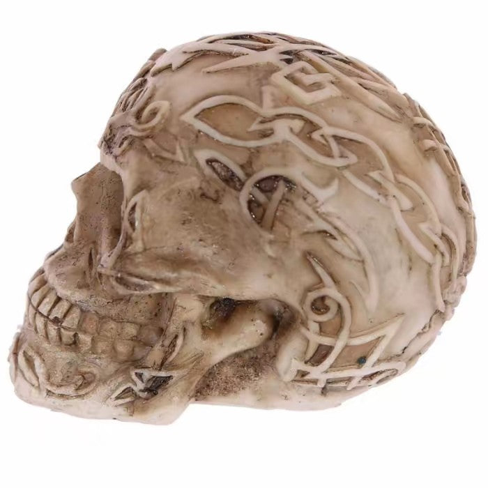 Mini Celtic Skulls Ornament with Gem Eyes