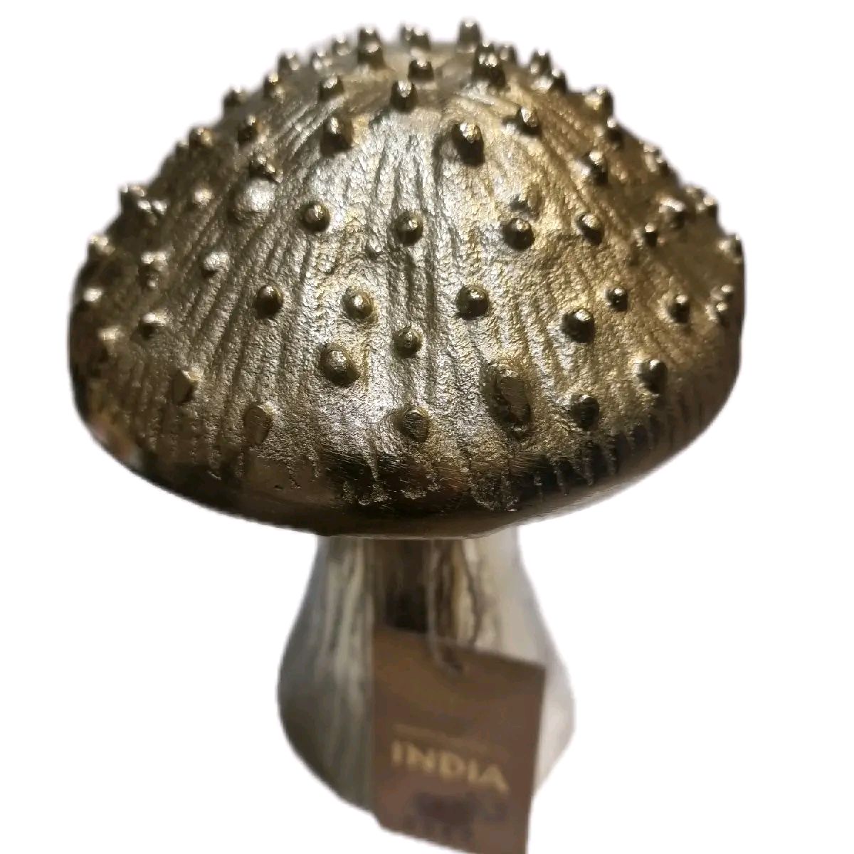 Golden Toadstool ornament handcrafted in India