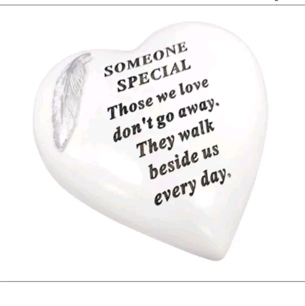 Remembrance Heart with Silver Feather, 5 options