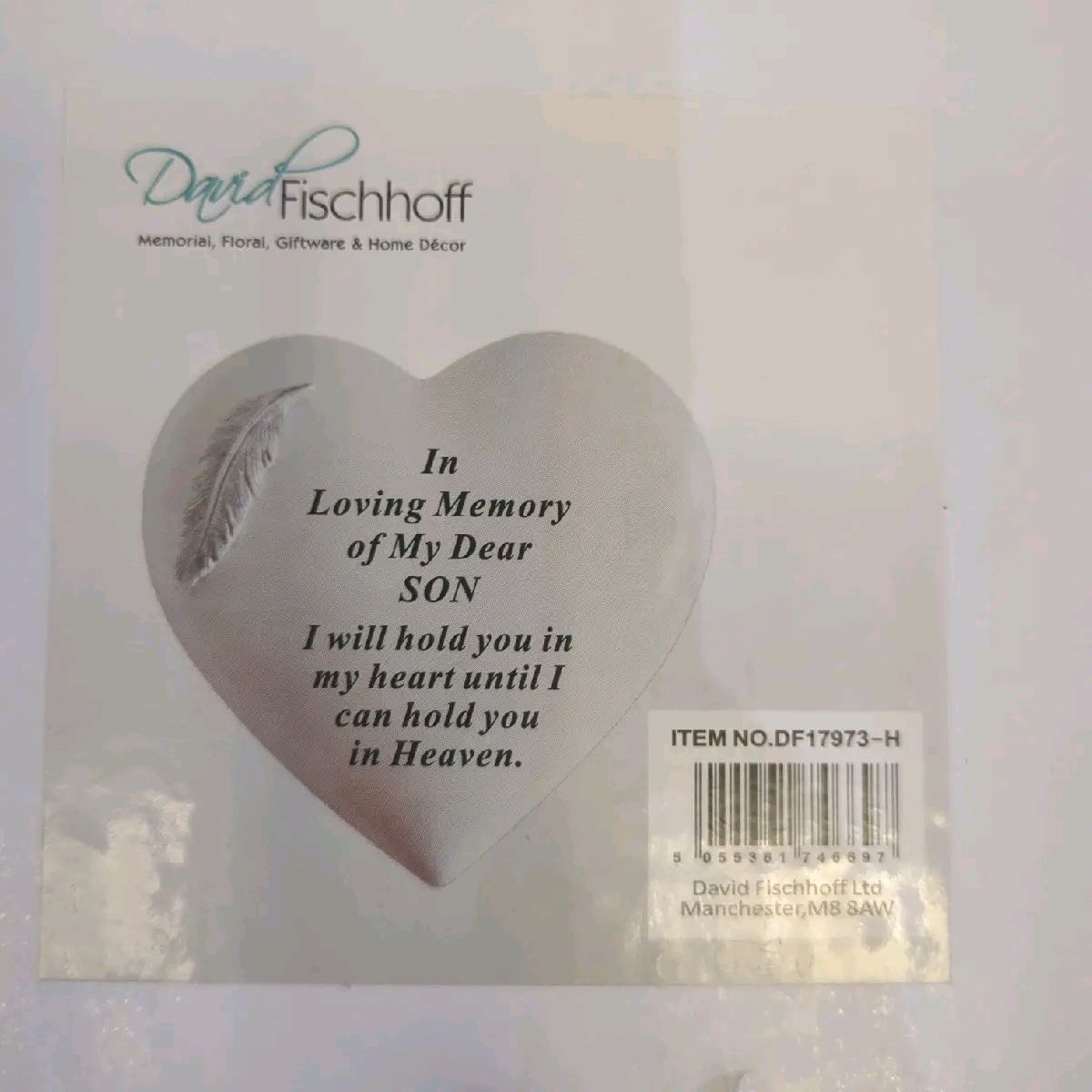 Remembrance Heart with Silver Feather, 5 options
