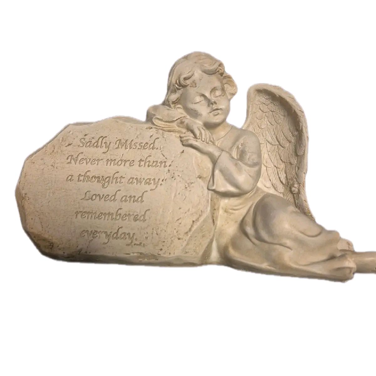 Angel Sitting with Sadly Missed Quote