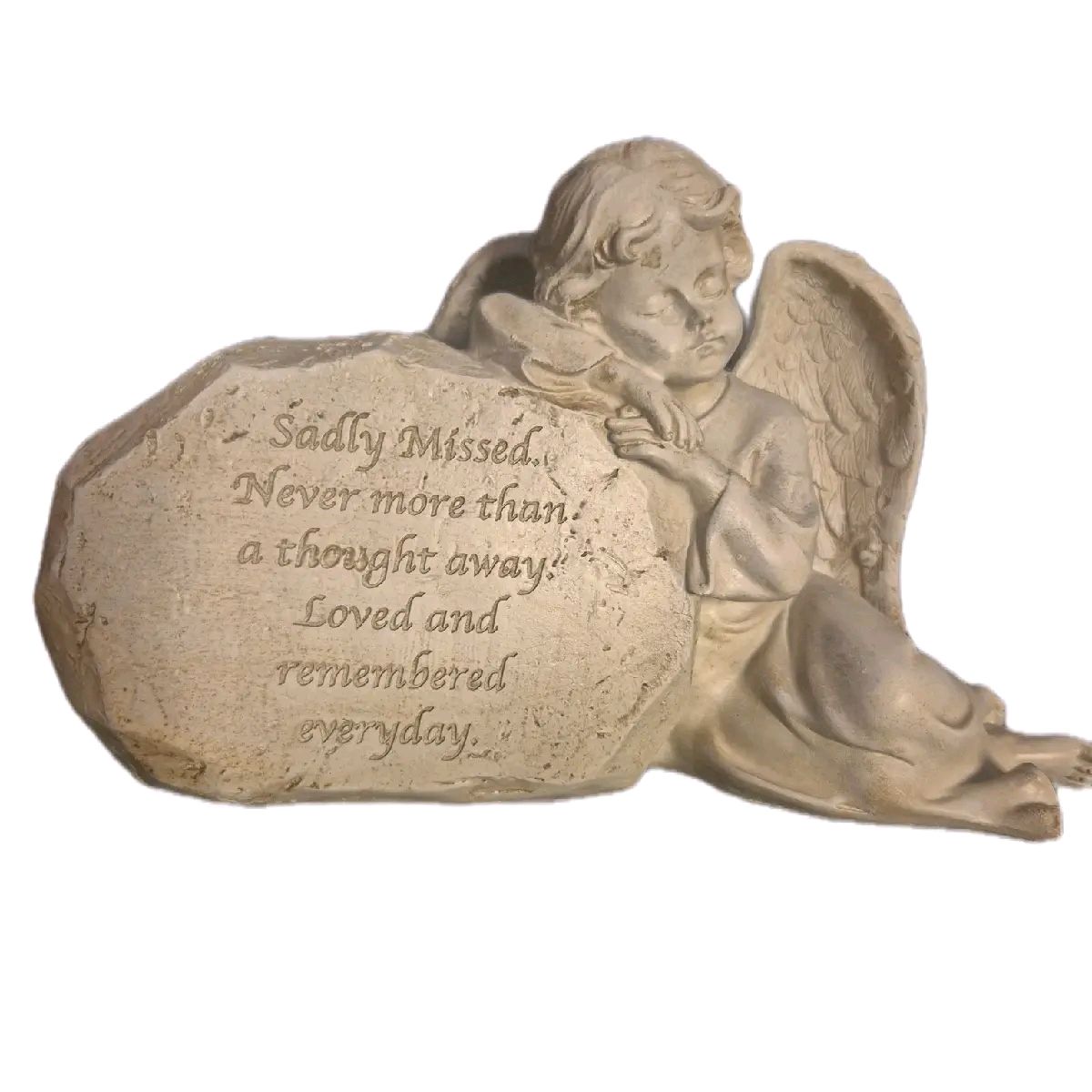 Angel Sitting with Sadly Missed Quote