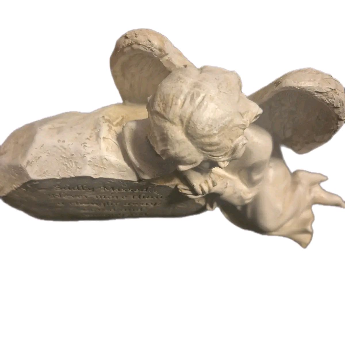 Angel Sitting with Sadly Missed Quote