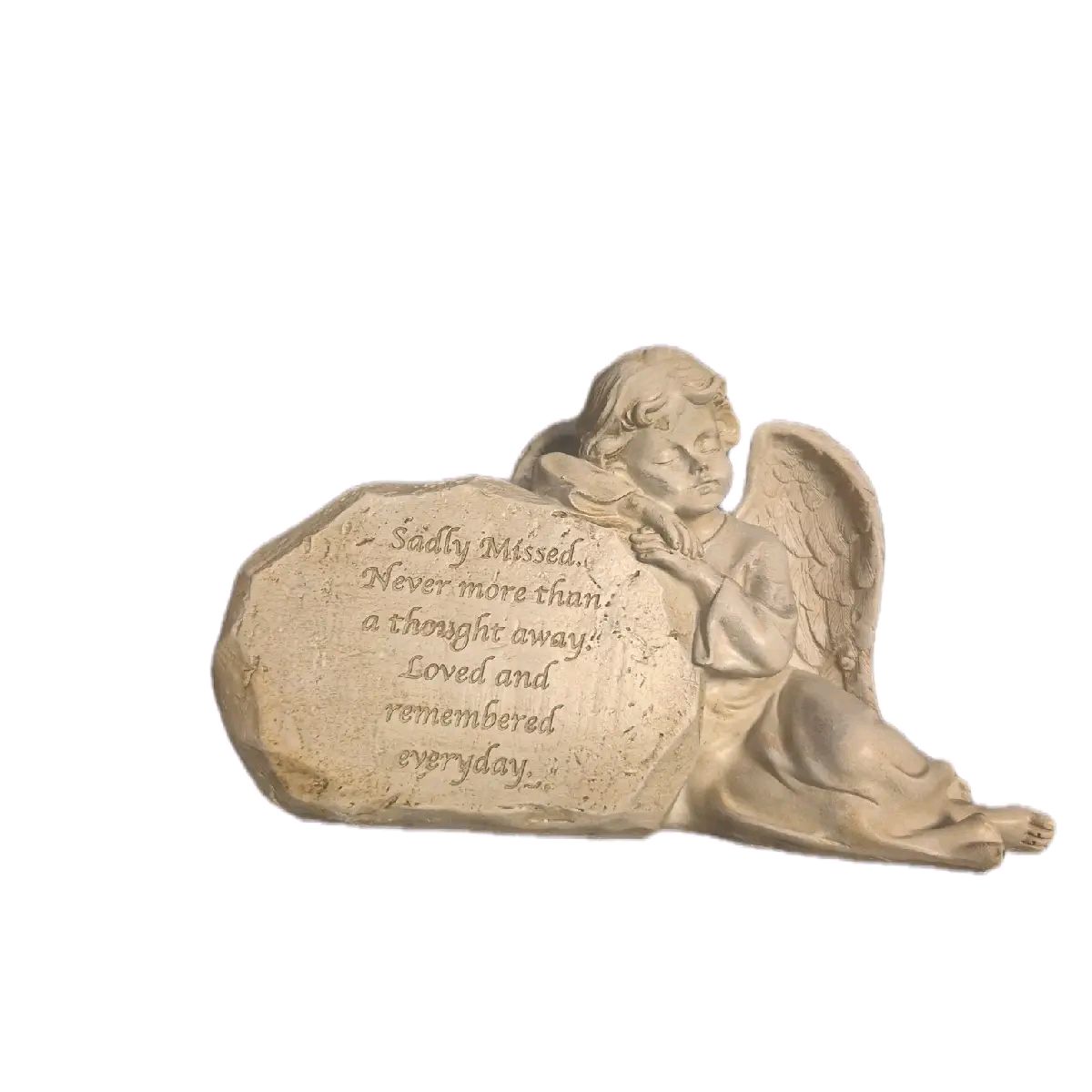 Angel Sitting with Sadly Missed Quote