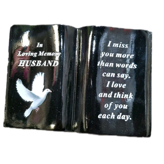 Black Graveside Book with dove