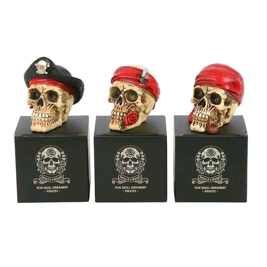 Pirate Skull Ornaments 9cm, 3options