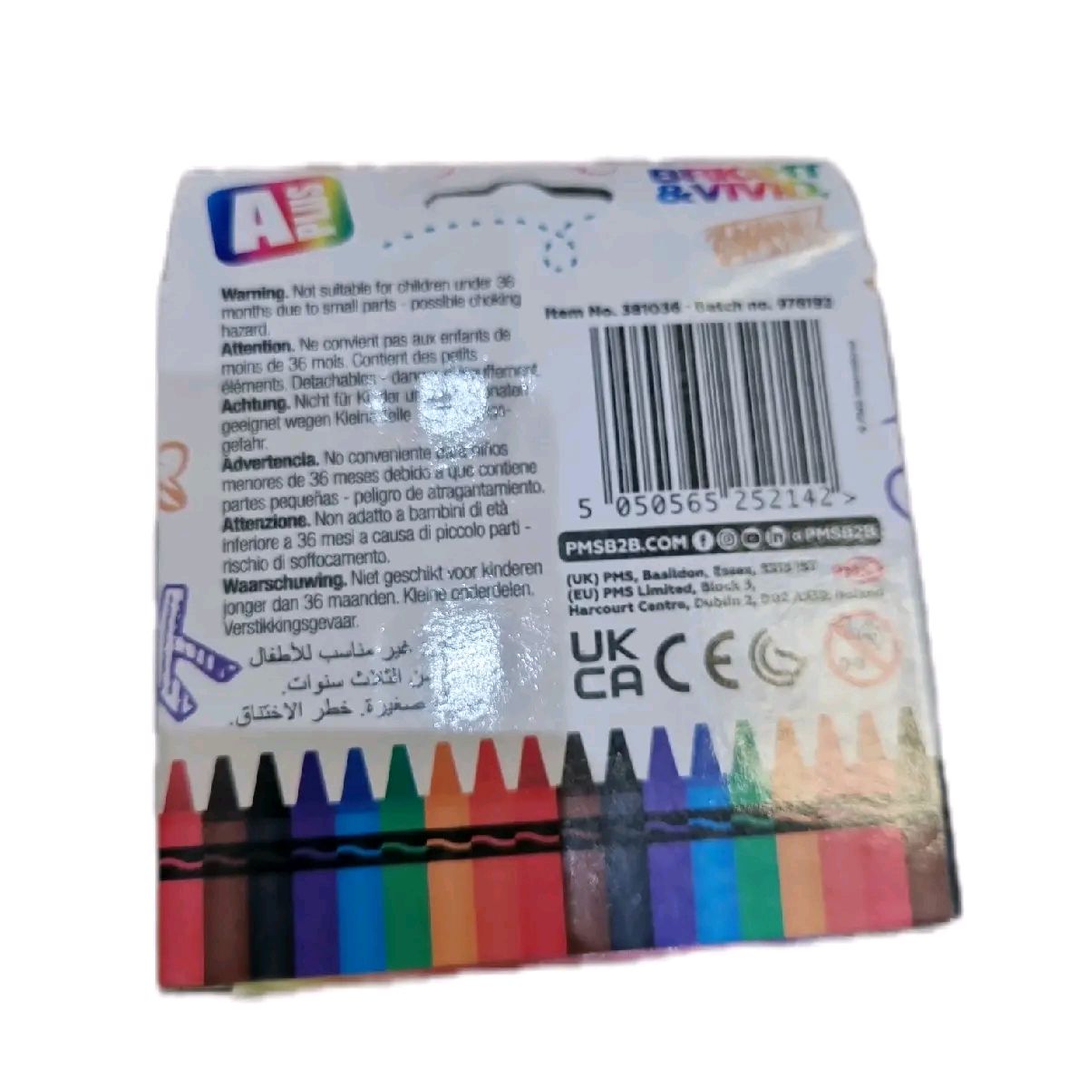 Pack of 36 Coloured wax crayons