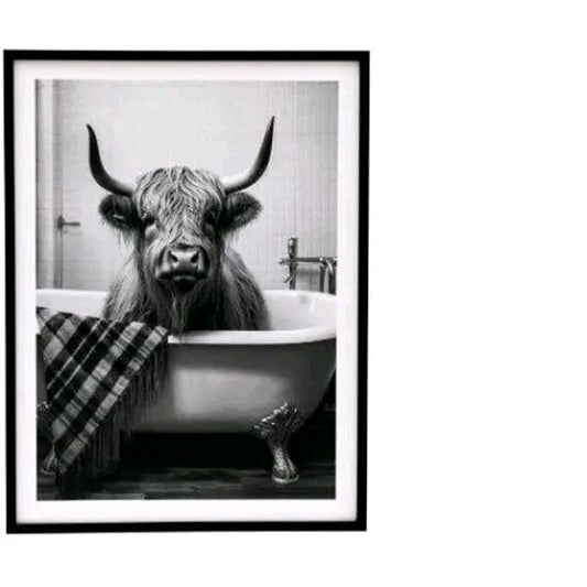 Highland Cow Framed wall art Canvas