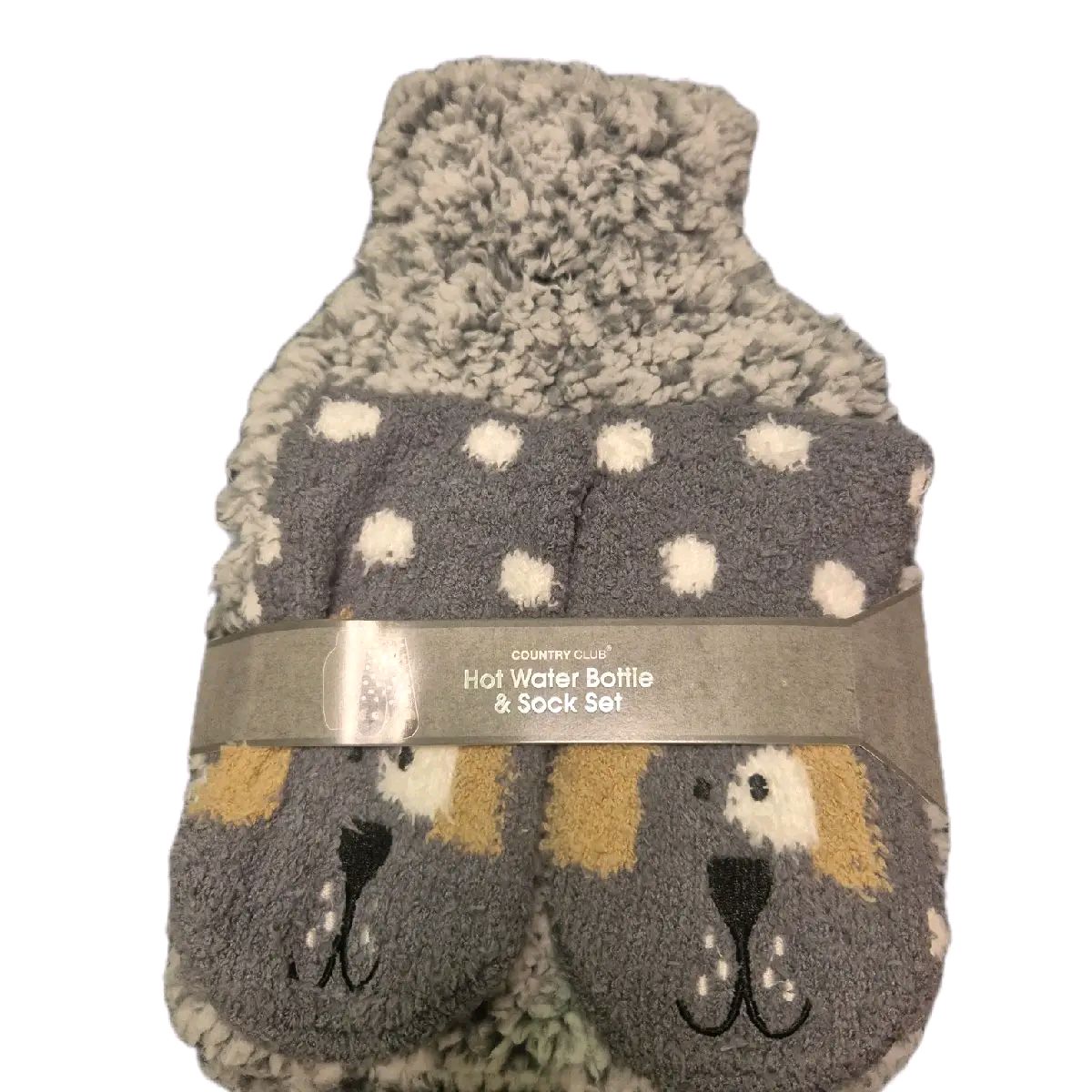 Novelty Hot water bottle and cosy socks set