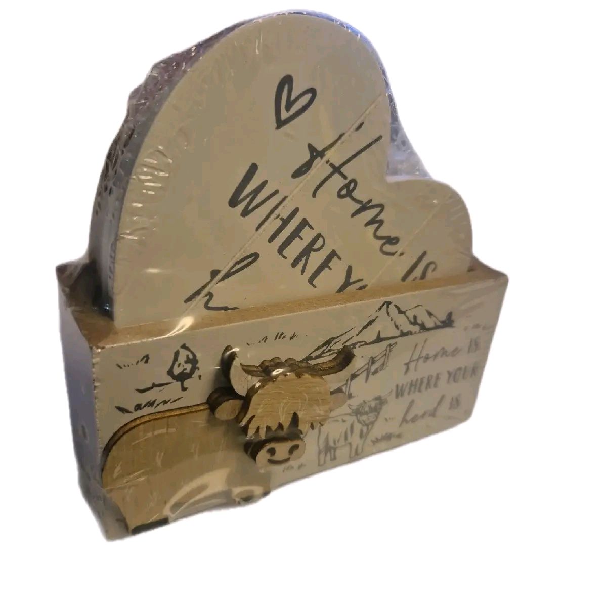 Highland Cow Coasters and Holder