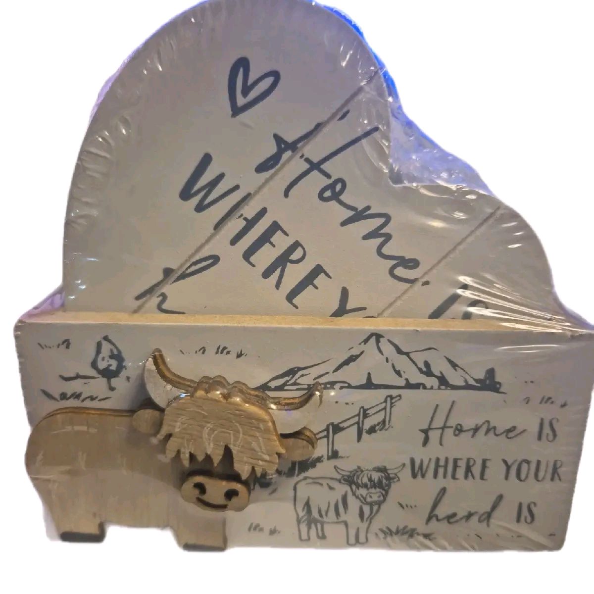 Highland Cow Coasters and Holder