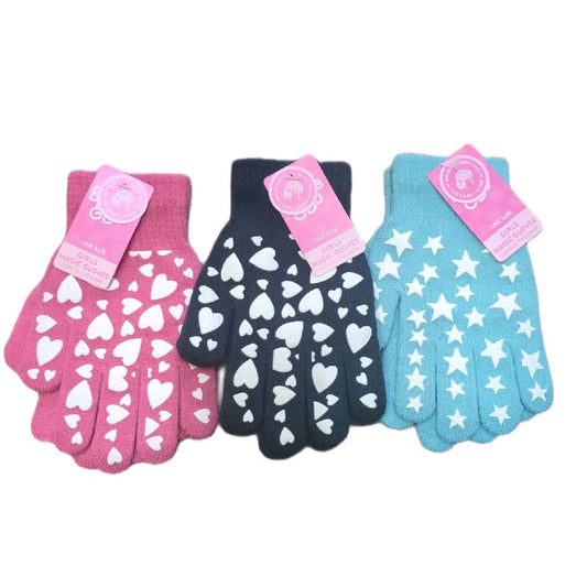 Boys and Girls Glow in the Dark Magic Gloves with Grips
