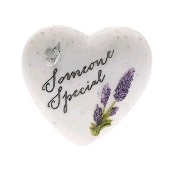 Thoughts of You Small Lavender Heart Stone