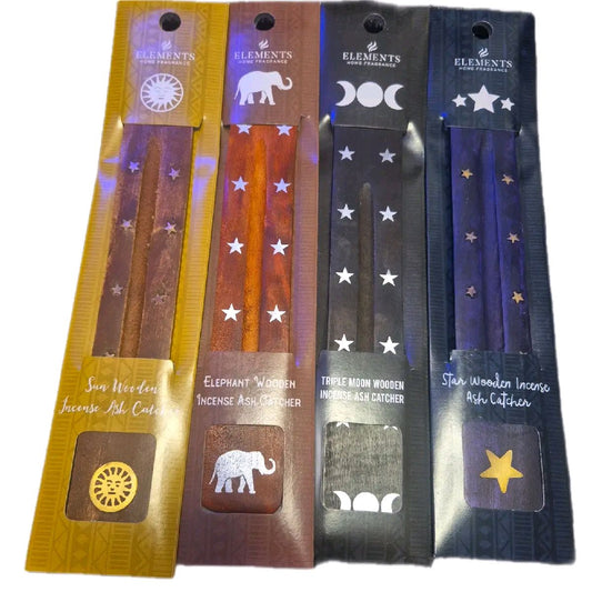 Wooden incense ash catcher