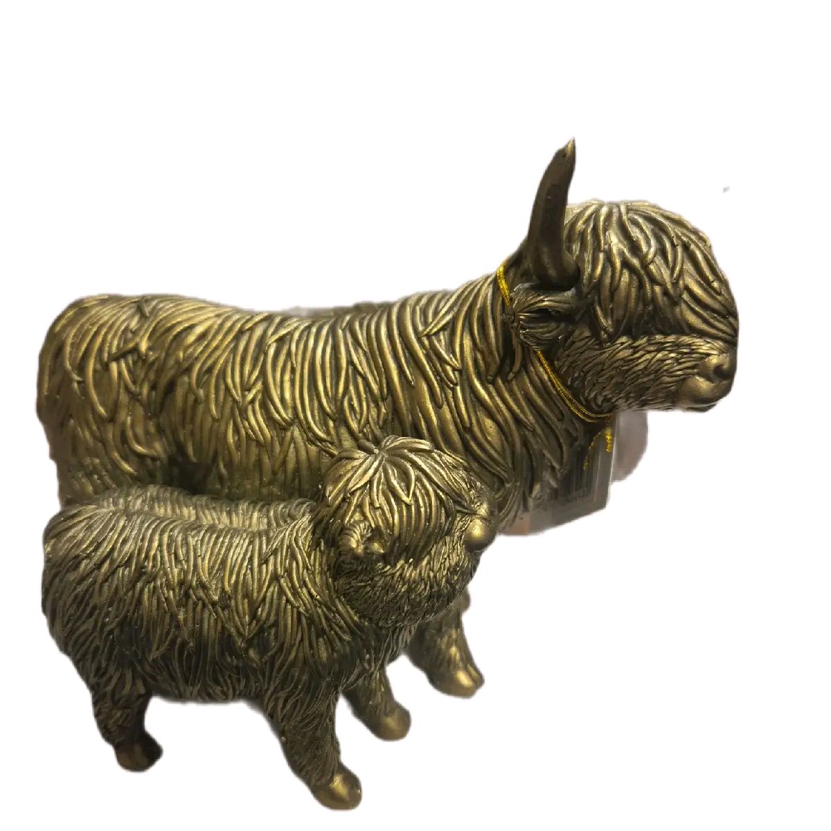 Highland Cow Bronze/Silver Ornament Statues
