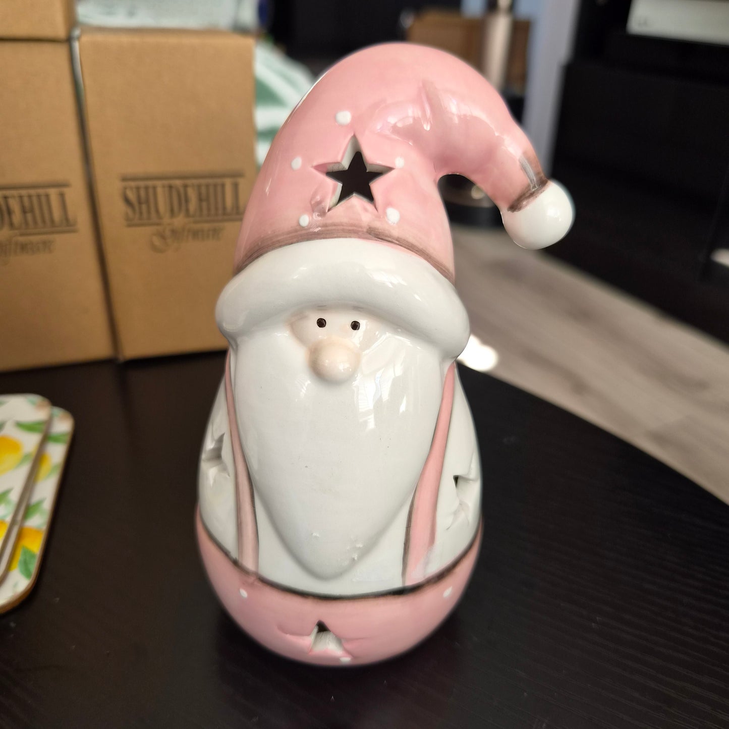 Pastel Pink LED Santa