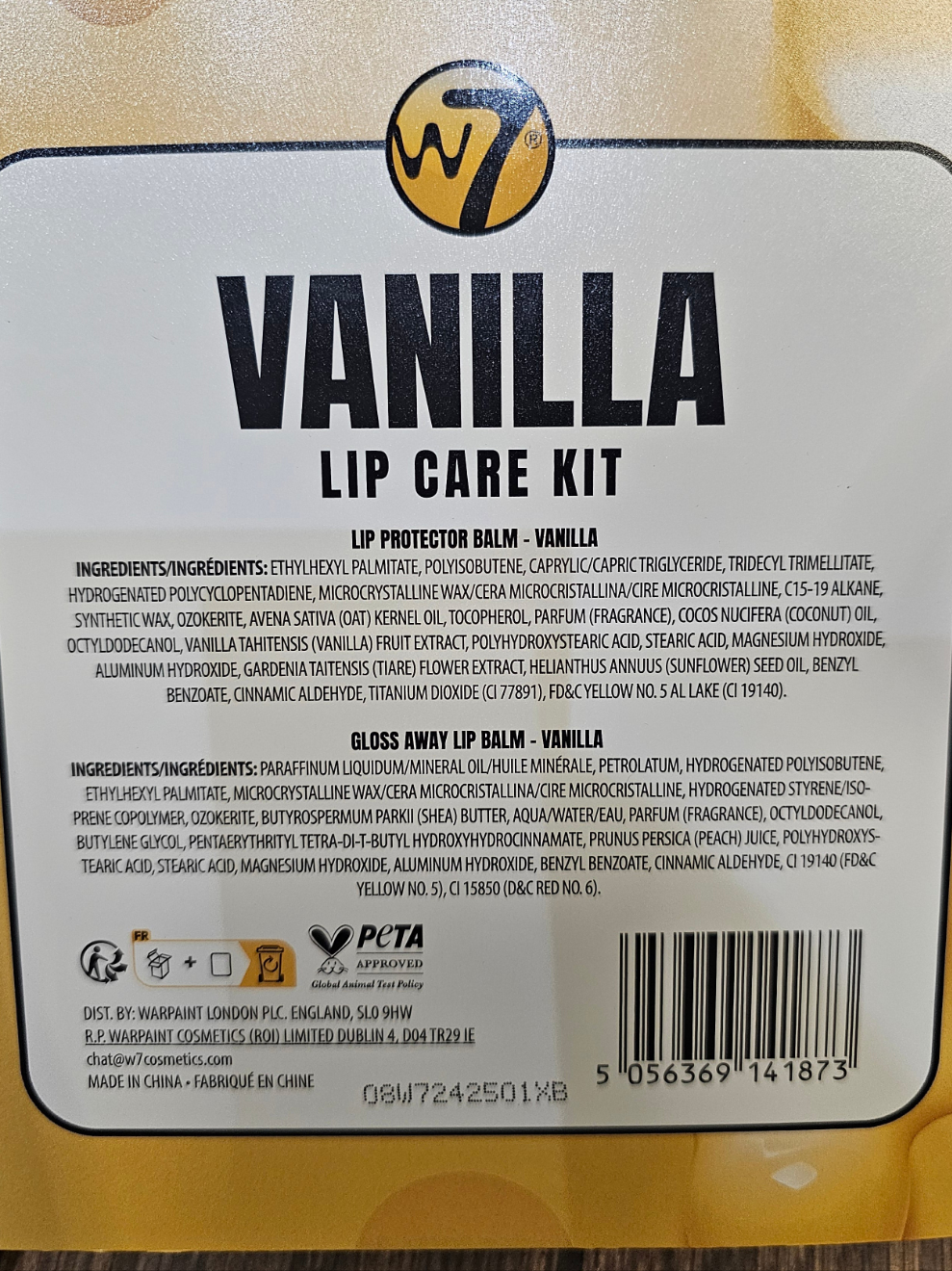 W7 Vanilla or Strawberry Lip Care Gift Set