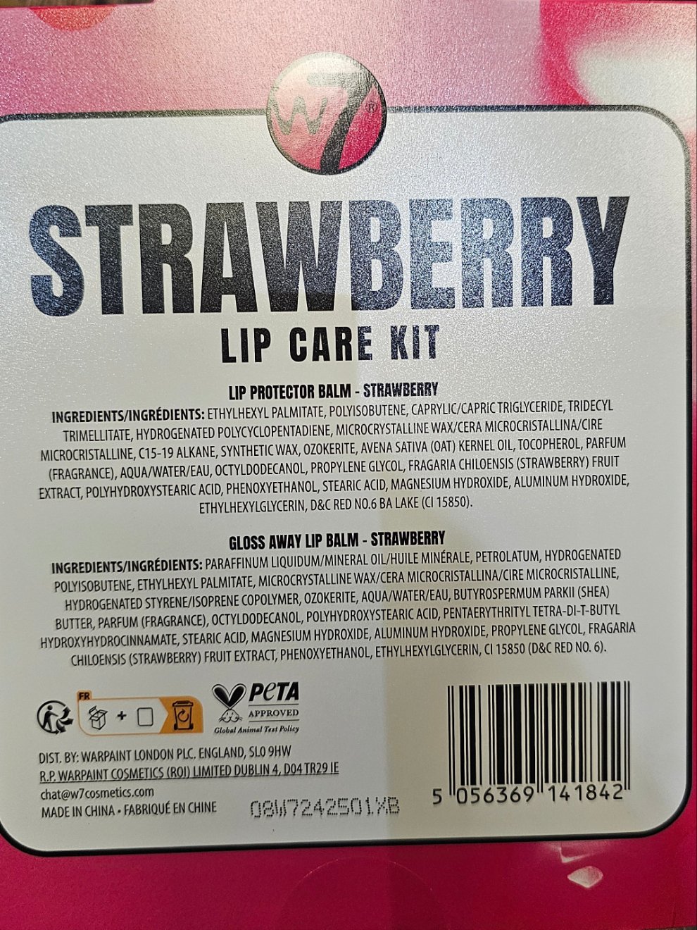 W7 Vanilla or Strawberry Lip Care Gift Set