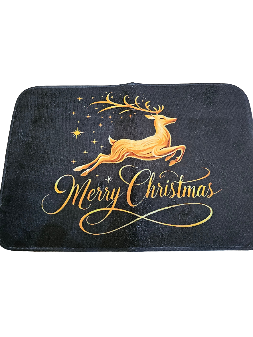 Black and Gold Reindeer Door mat 40cm x 60cm