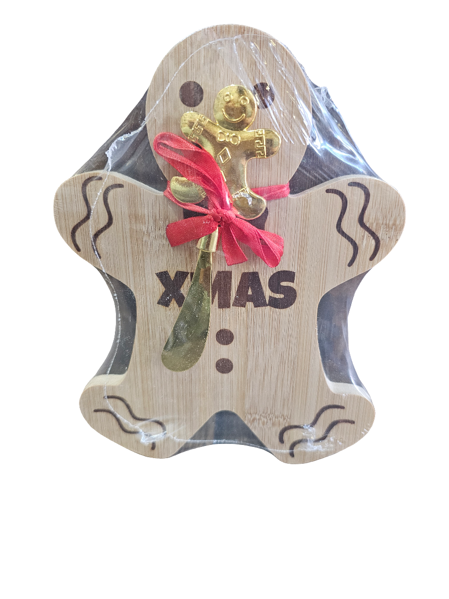 Christmas Cheer Gingerbread Board and Knife