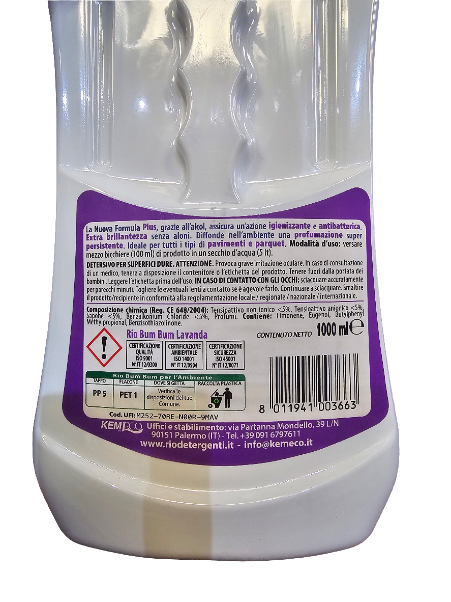 Rio Bum Bum Plus Pavimenti Floor Cleaner in the Lavender scent 1000ml