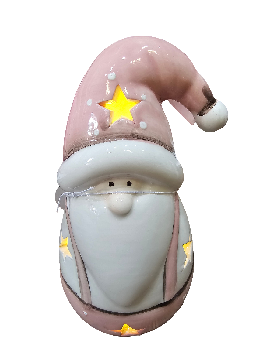 Pastel Pink LED Santa