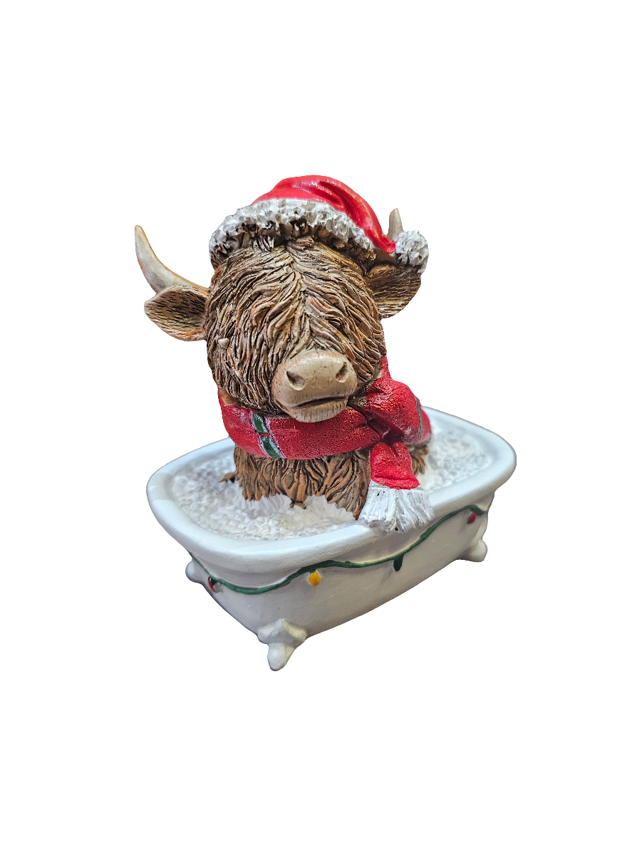 Christmas Highland Cow in Bath