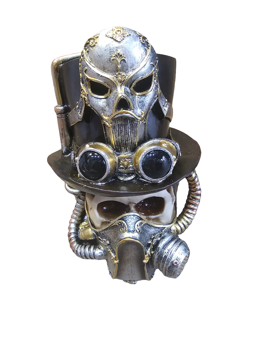 Steampunk Style Skull with Gas Mask and Top Hat