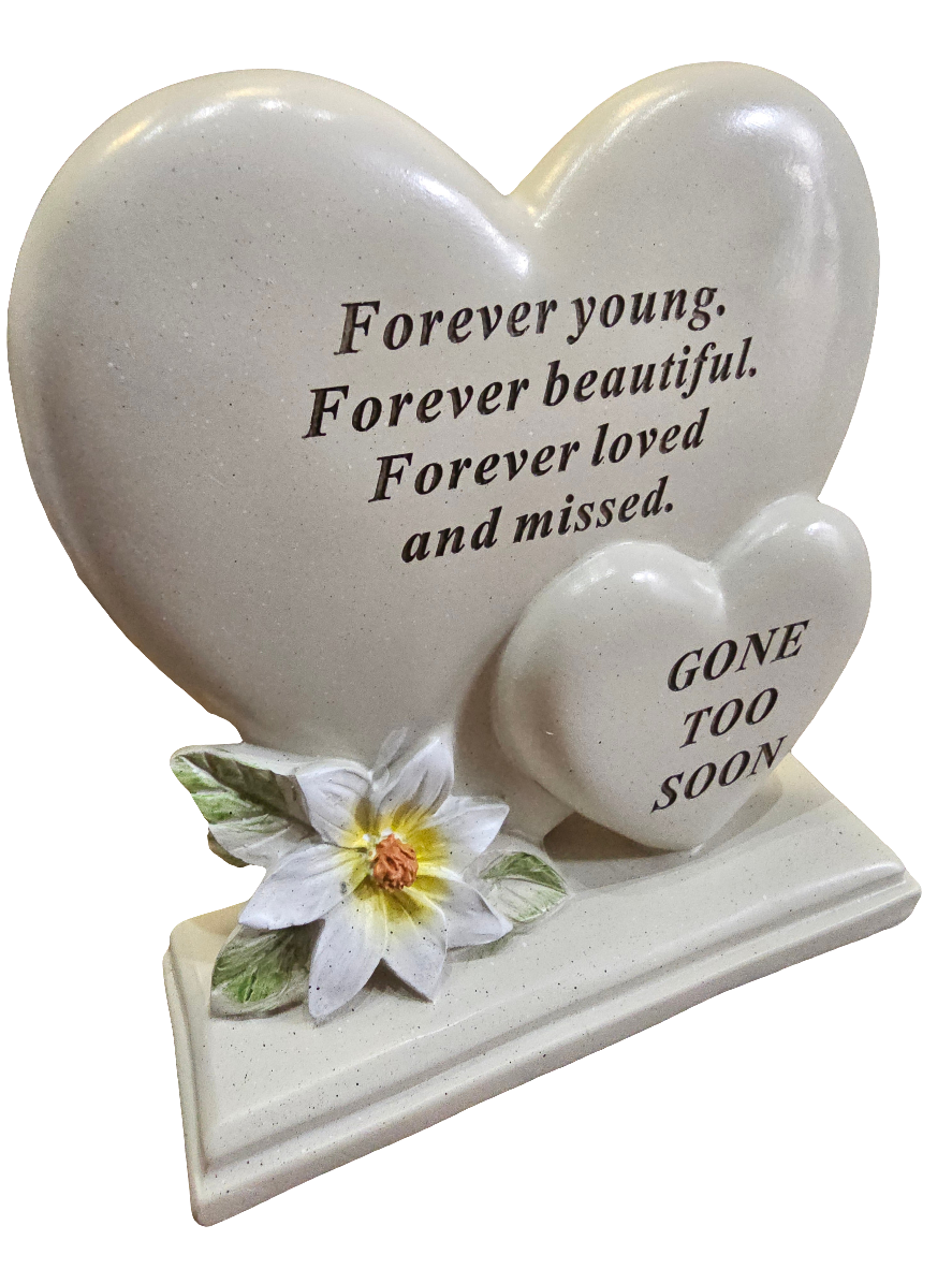 Forever Young, Gone Too Soon Double Heart Plaque