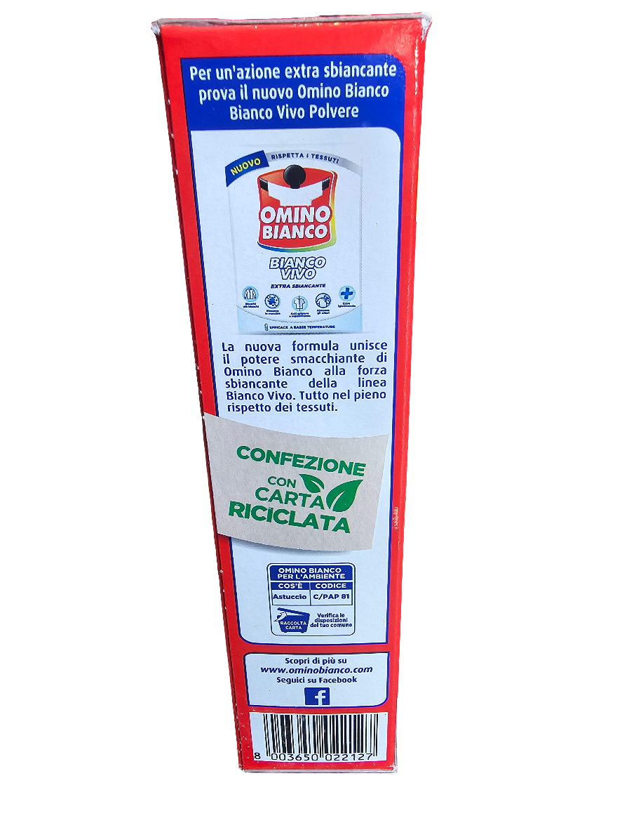 Omino Bianco Additivo Smacchiante, an Italian laundry additive 500g