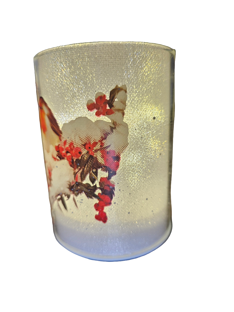 Christmas Glow Lamp Snowy Robin Small