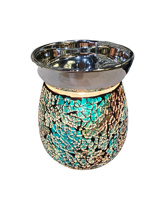 Blue Electric Crackle Burner with Large Dish